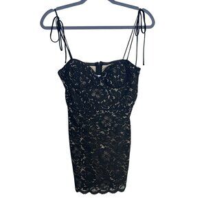 Lulus Bodycon Midi Lace Dress Women's Size S Black Sleeveless Formal Party NWT